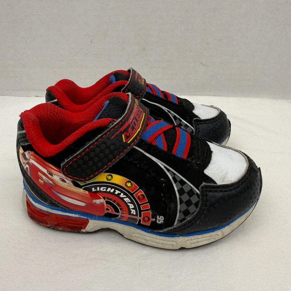 Disney Pixar Cars‎ Lightning McQueen Toddler Sneakers Black Red Size 6 Toddler